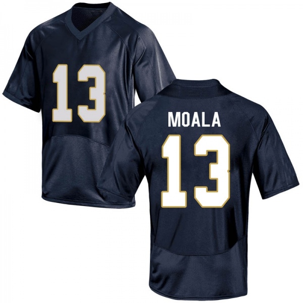 Paul Moala Notre Dame Fighting Irish NCAA Youth #13 Navy Blue Replica College Stitched Football Jersey WHL5355DU